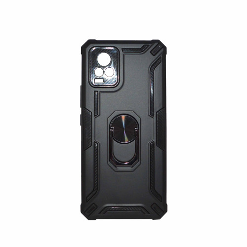 Vivo V20 Black Armor Cover Military Grade Protection Built-in Kickstand Car Holder Mobile Phone Case